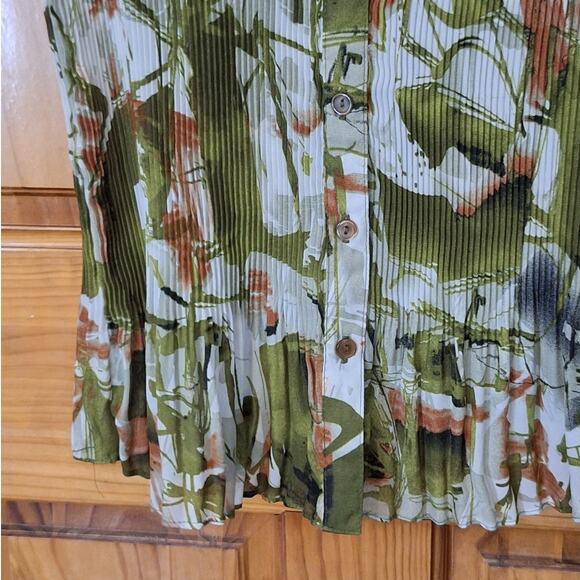 Sera Nade New York Shirt Women's Large Chiffon Abstract Floral Artsy Classic - Picture 4 of 8